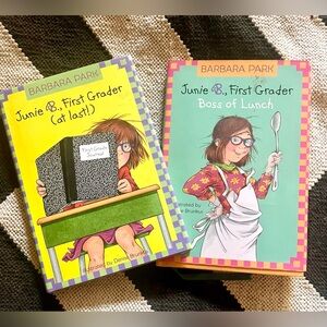 Lot of 2 Junie B. Jones Hardcover Books First Grader Set Boss of Lunch + At Last